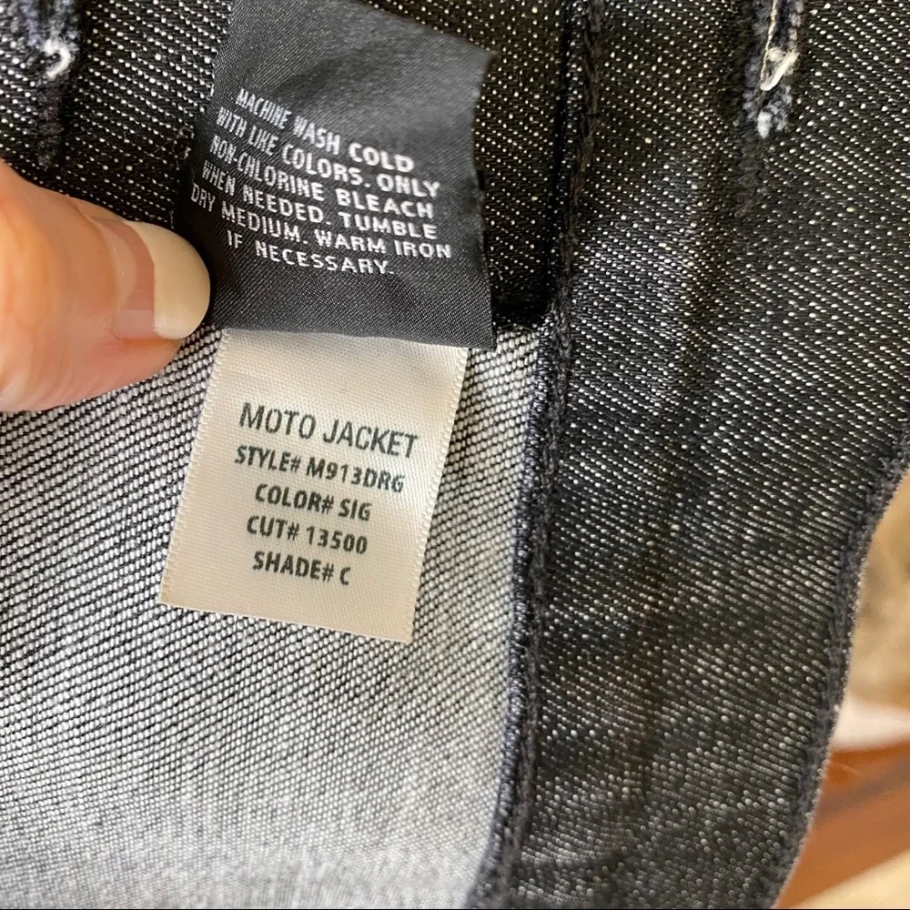 Hudson Jeans Moto Oversized Jacket Grey Black Denim Size Small - Picture 15 of 16